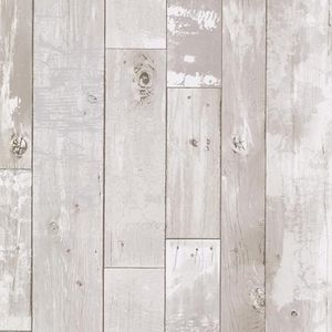 Wallpaper Ashwile Wood Plank Gray Cream